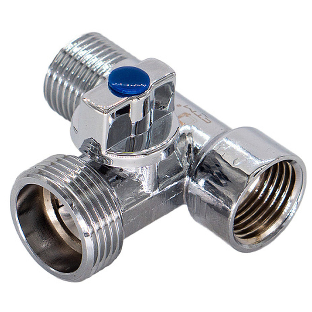 Кран CTM шар. д/быт. прибор. 1/2"х3/4"х1/2" г/ш/ш бабочка, хром CA3H1234