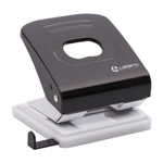 Дырокол 30л с линейкой Mettallic черный (Lamark)