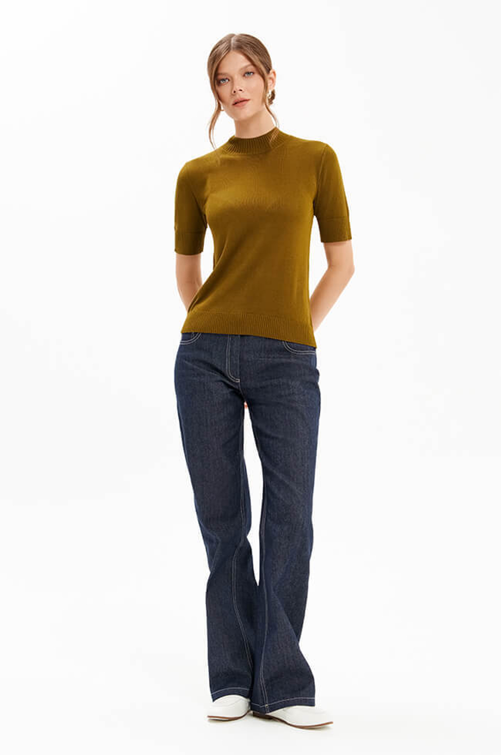 23455 Джемпер женский (оливковый)