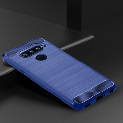 Чехол для LG V40 ThinQ цвет Blue (синий), серия Carbon от Caseport