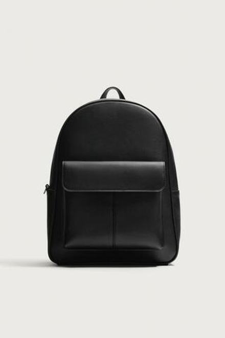 ZARA РЮКЗАК С КЛАПАНОМ, ЧЕРНЫЙ