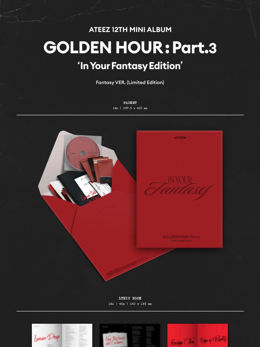 Альбом ATEEZ - GOLDEN HOUR : PART.3 IN YOUR FANTASY EDITION 12th Mini Album LIMITED Edition FANTASY Version