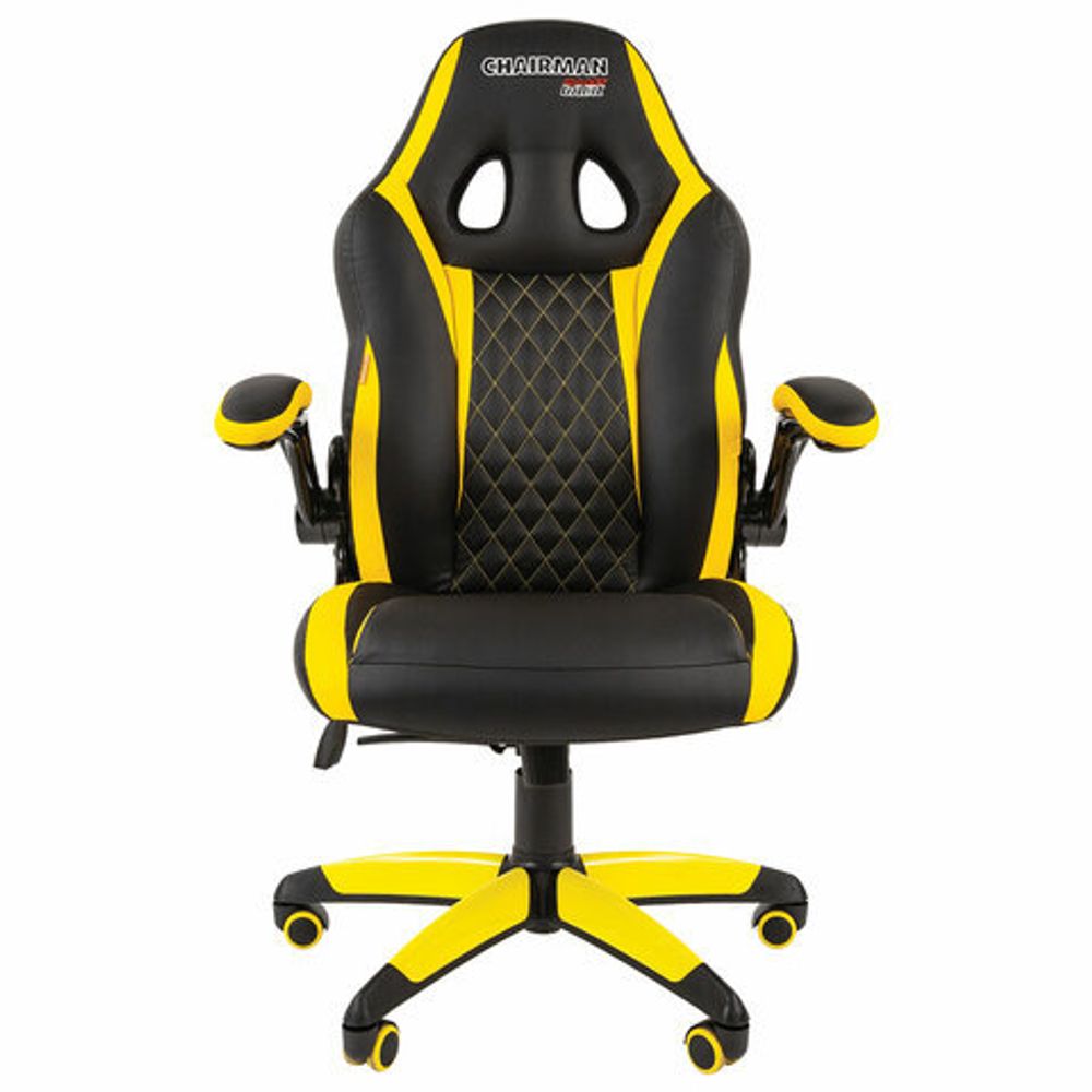 Кресло компьютерное СН GAME 15, экокожа, черное/желтое, 7028512