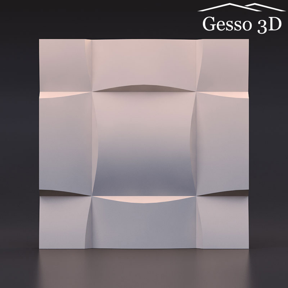 Гипсовая 3D панель Квадрат выпуклый