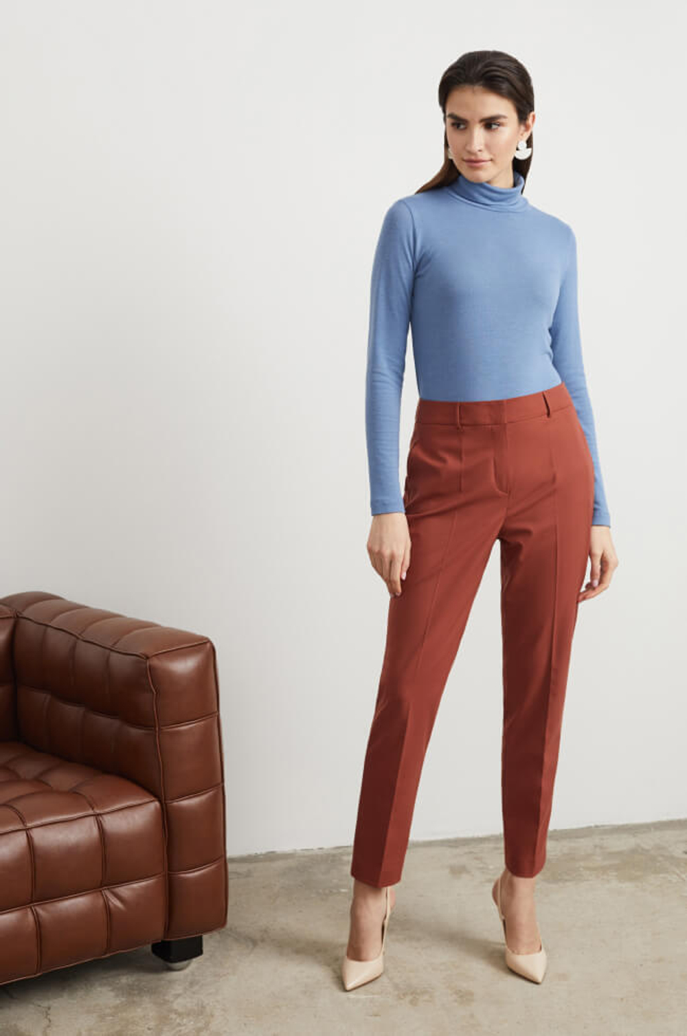 3774 Брюки женские (красно-терракотовый)