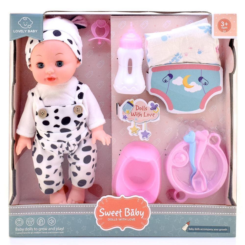 Пупс функциональный с аксессуарами 36см, коробка 168-12B