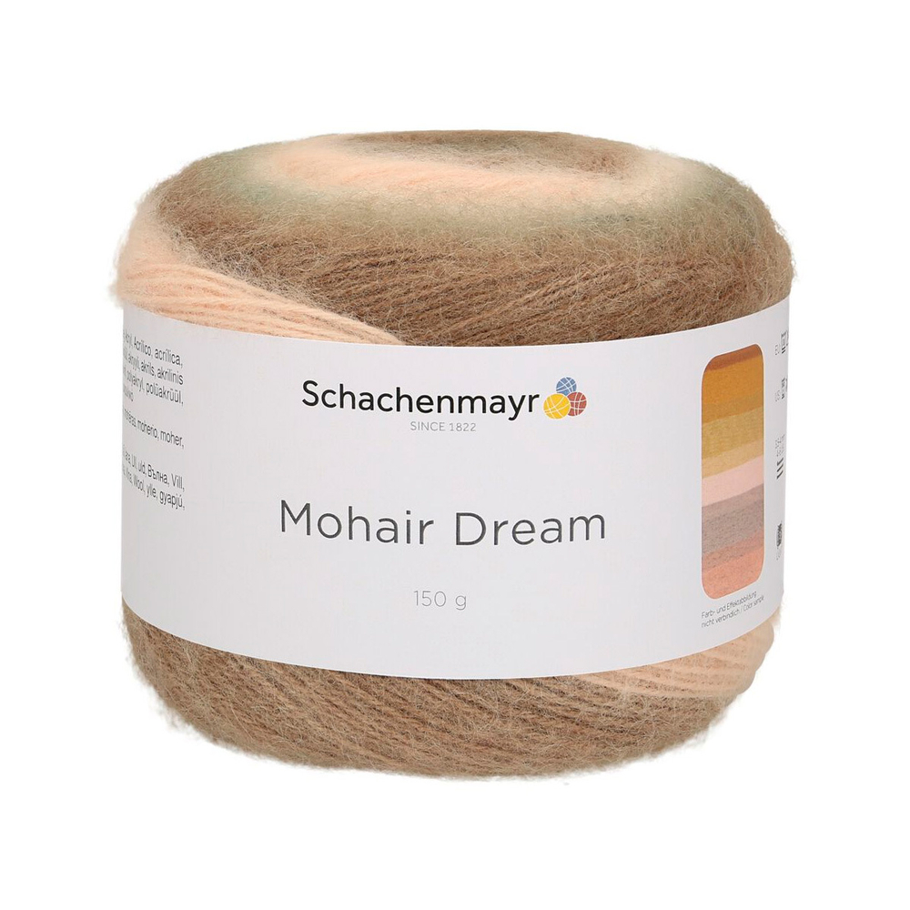 Пряжа "Mohair Dream" 00080 Бежевый/коричневый/серый