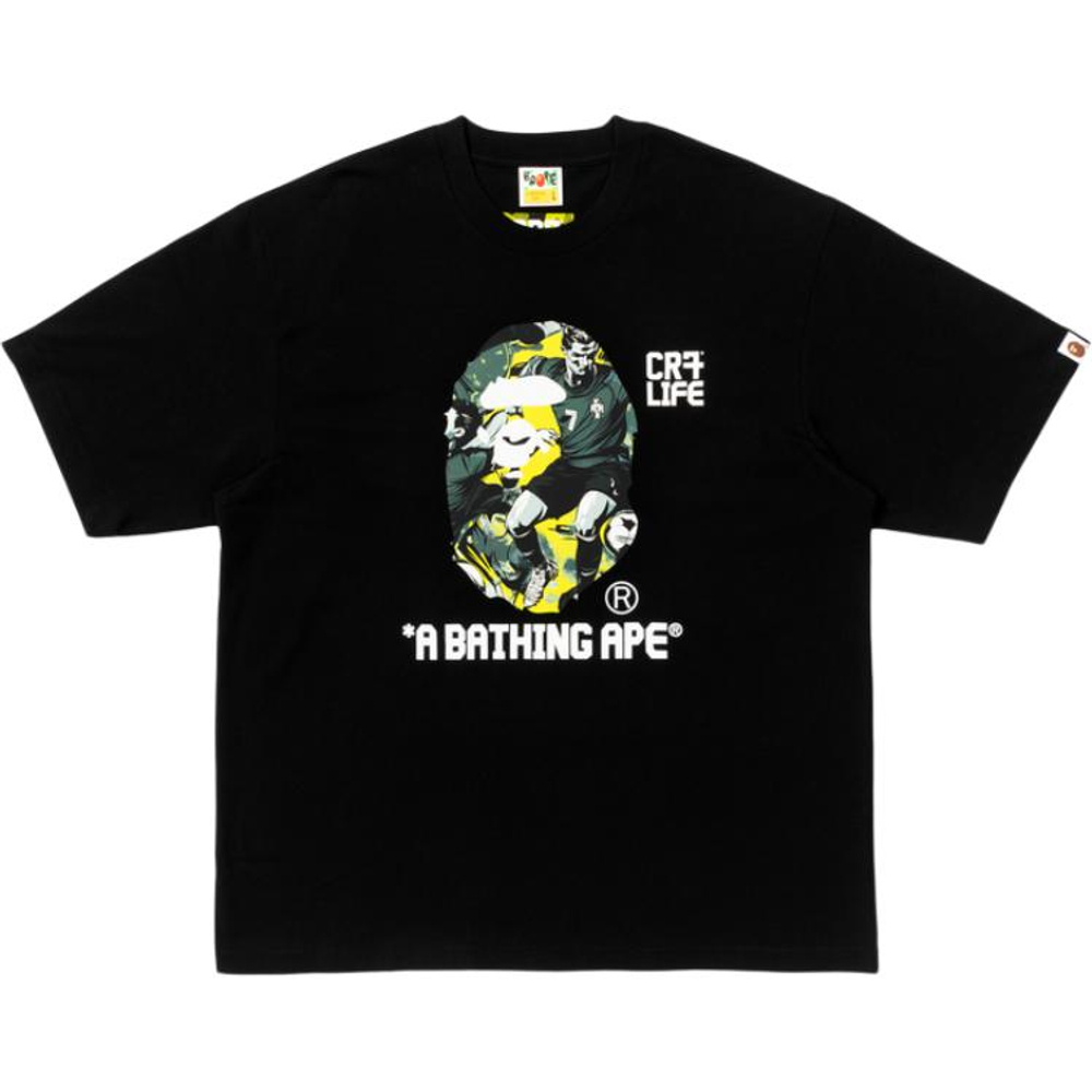 A Bathing Ape Bathing Ape Cr7 Life Collaboration Fw25 Футболка черный