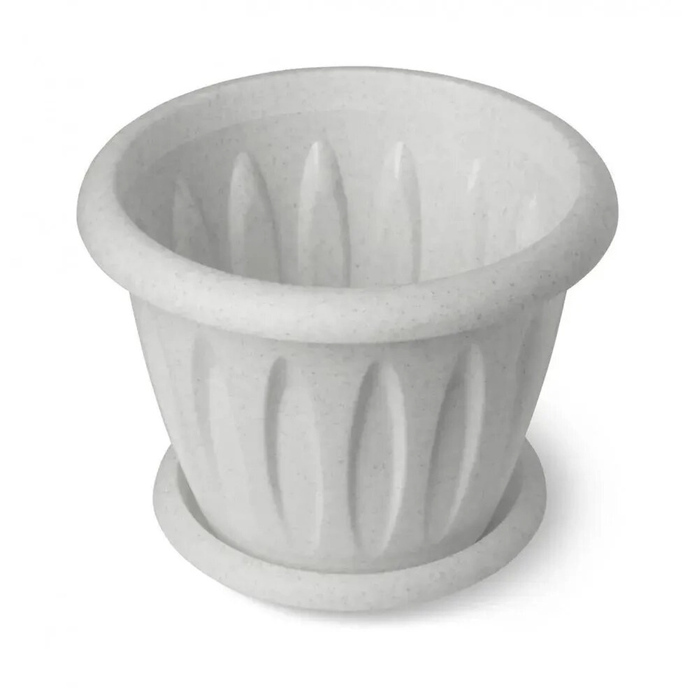 Горшок для растений Фелиция мрамор 0,9л Д140 с поддонником С102М