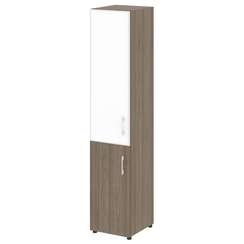 Yalta Шкаф узкий LT.SU-1.2 R (L) white Вяз Благородный/Стекло White 400*450*1987