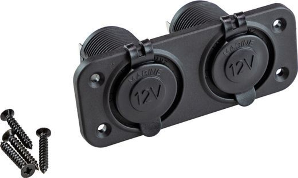 Панель с двумя разъёмами прикуривателя черн