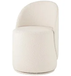 Крутящийся пуф со спинкой Loreen, белое букле