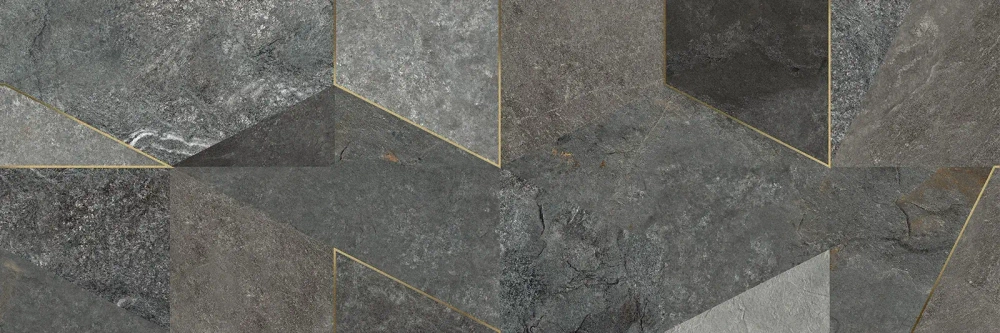 Настенная плитка Alma Ceramica TWU3090LAN74R Land 30x90 серая матовая под камень / геометрия