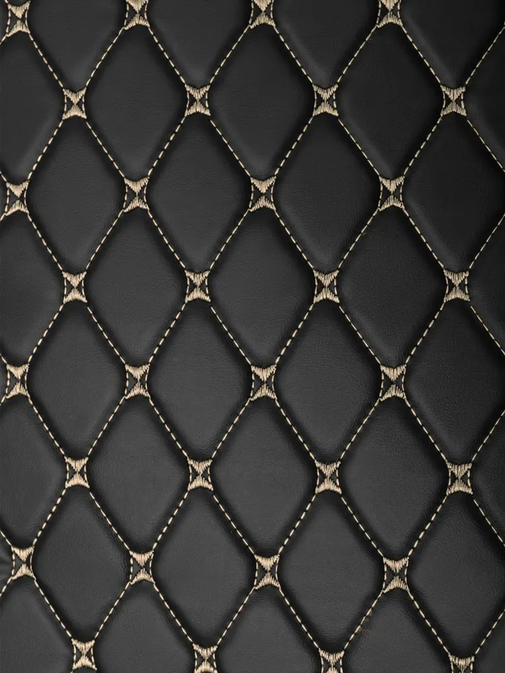 Ковры 3D FAW J7 (экокожа, черный, бежевая строчка)