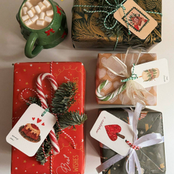 набор новогодних бирок 4 шт