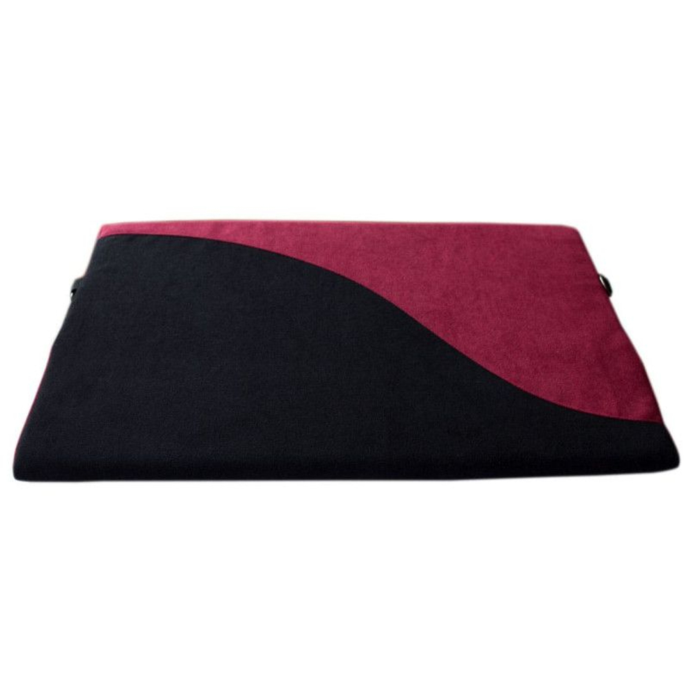 Малиново-черная подушка для любви HANNA с фиксаторами (Цвет: малиновый с чёрным)