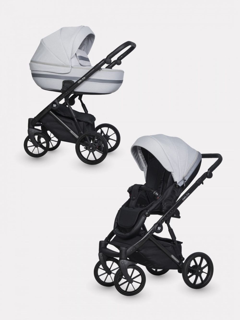 Детская коляска Riko Basic Delta 2 в 1 01 grey fox