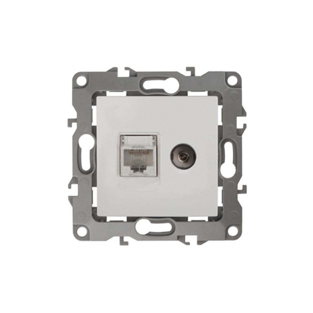 Розетка ЭРА Серия 12 12-3110-01 комбинированная RJ45+TV IP20 белый | Эра 12