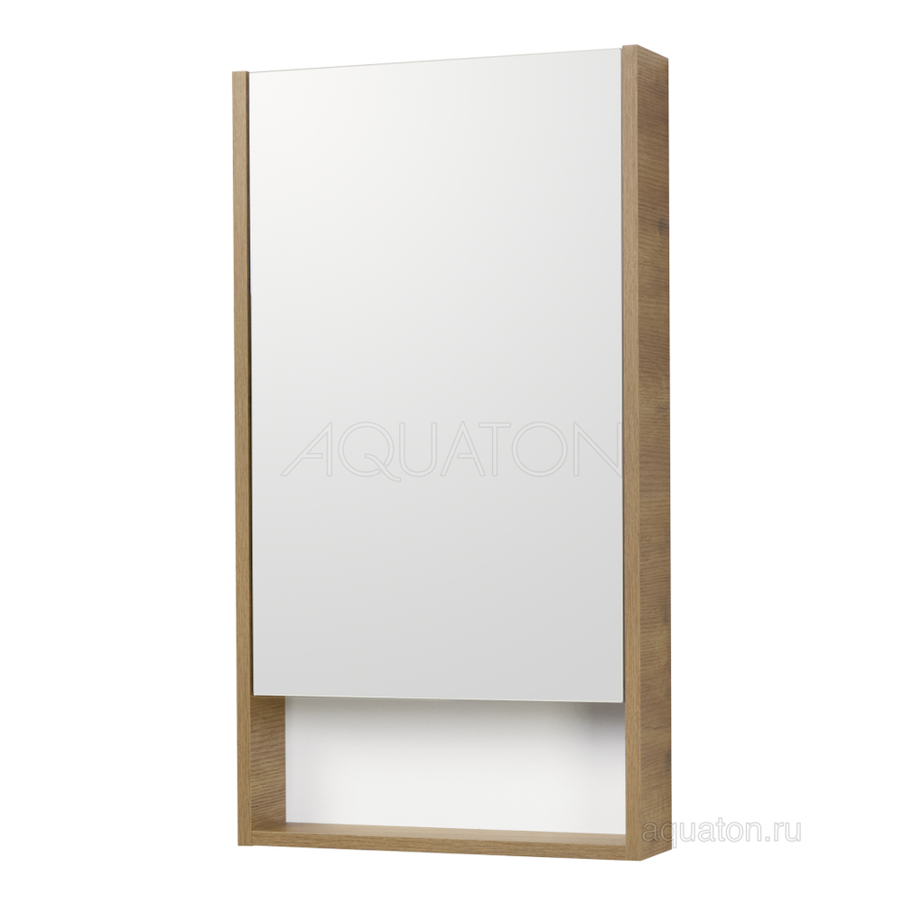 Зеркальный шкаф AQUATON Сканди 45 белый, дуб рустикальный 1A252002SDZ90