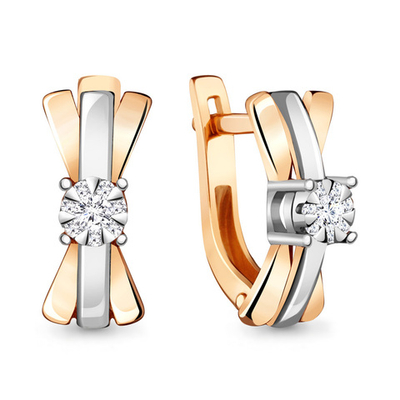 941633к Серьги из Золота с бриллиантами из коллекции "Mon Amour"