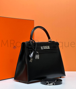 Женская сумка Hermes Kelly черного цвета