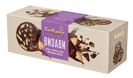 Десерт шоколадная колбаса "Визави" с печеньем и какао 300г. Беллакт