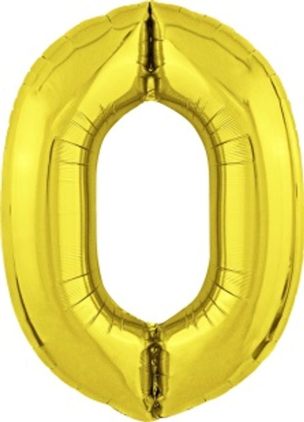 Agura Шар 40" / 102 см "Цифра 0" Золото Slim (БГ-60)