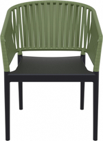 Кресло пластиковое с подушкой Siesta Contract Portofino, черный, оливковый, бежевый