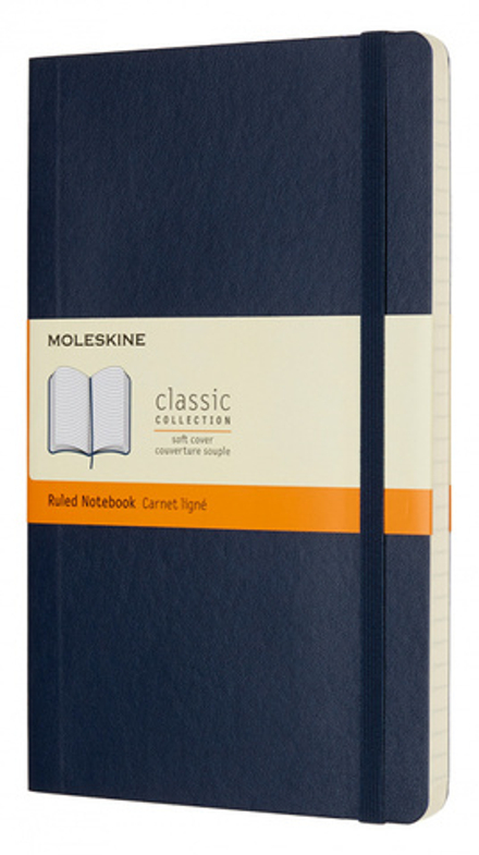 Блокнот Moleskine Classic Soft (QP616B20) Large 130х210мм 192стр. линейка мягкая обложка синий сапфир