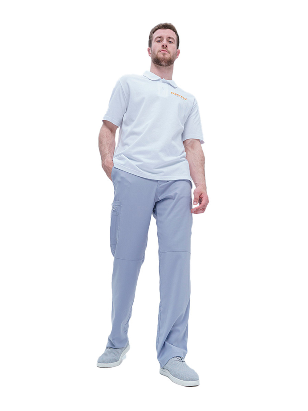 Поло медицинское мужское Тезис Osstem на пуговицах, белый, 46