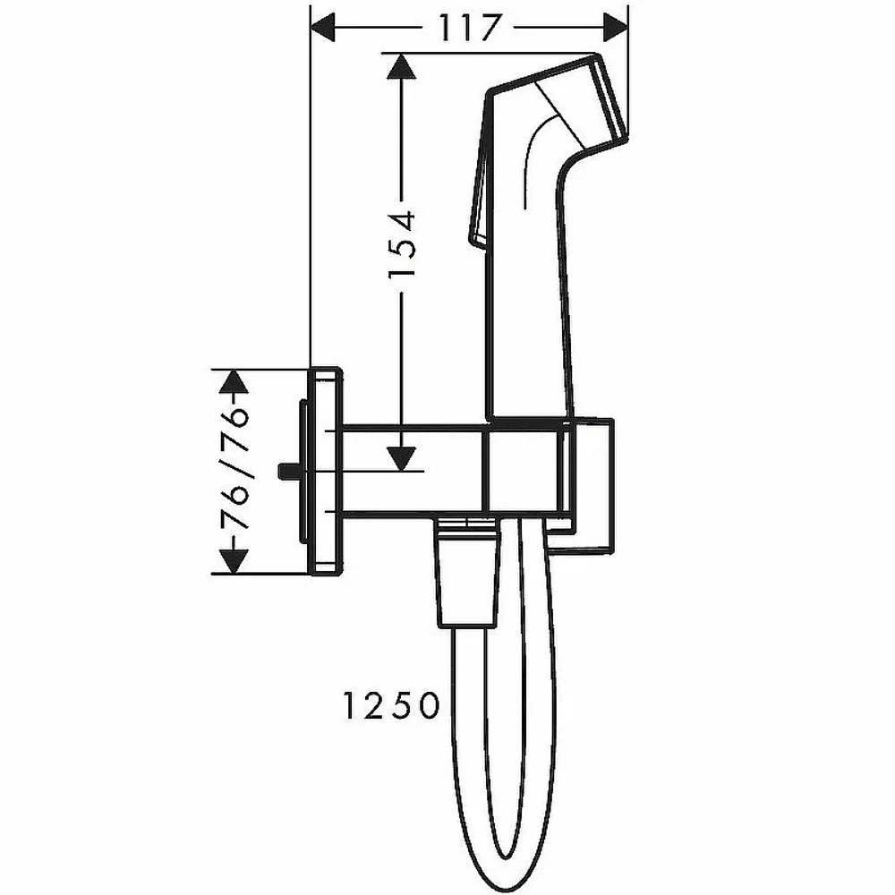 Гигиенический душ Hansgrohe Bidette 29233140 шлифонная бронза