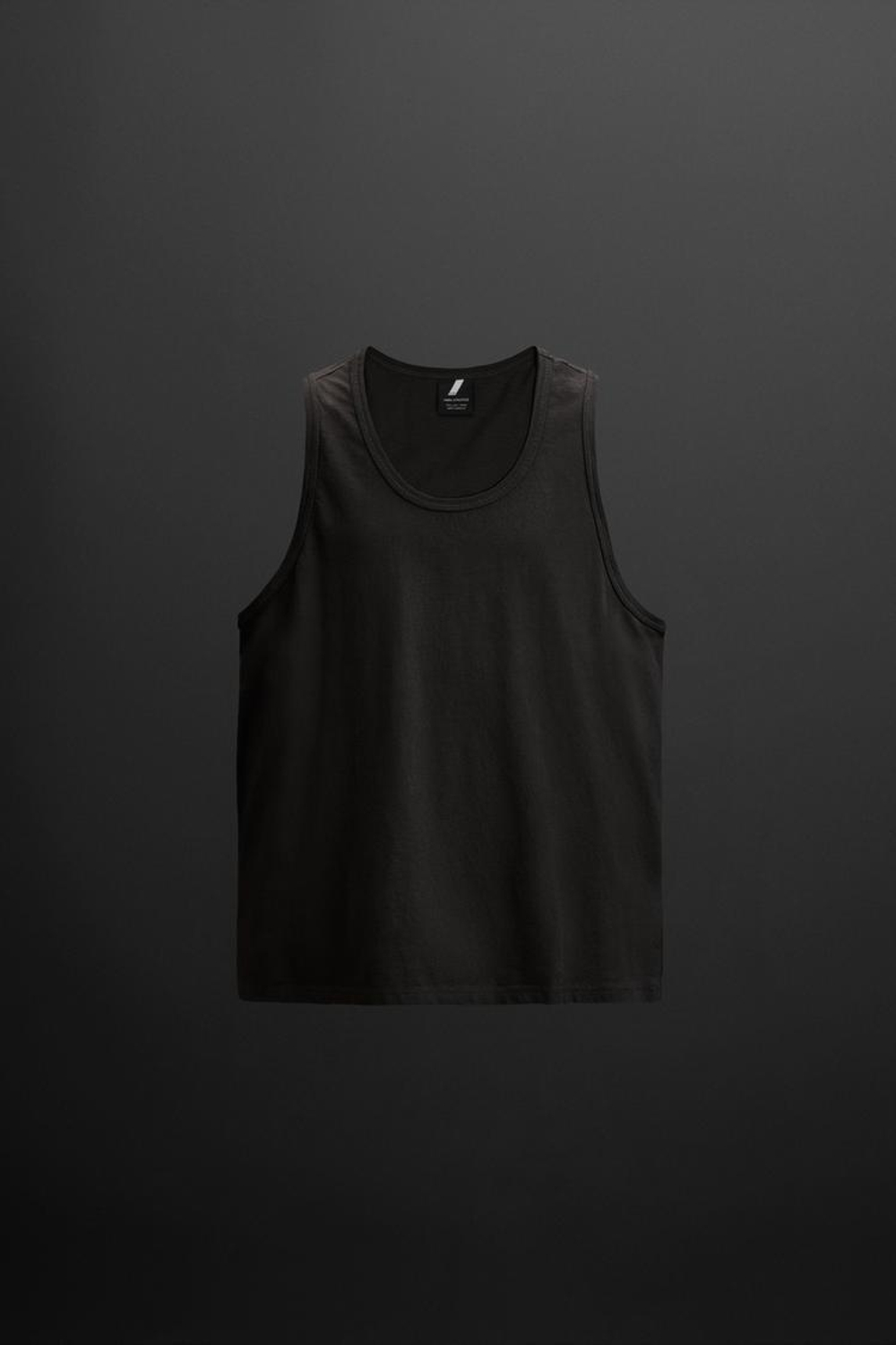 ZARA МАЙКА ИЗ ХЛОПКА, ЧЕРНЫЙ