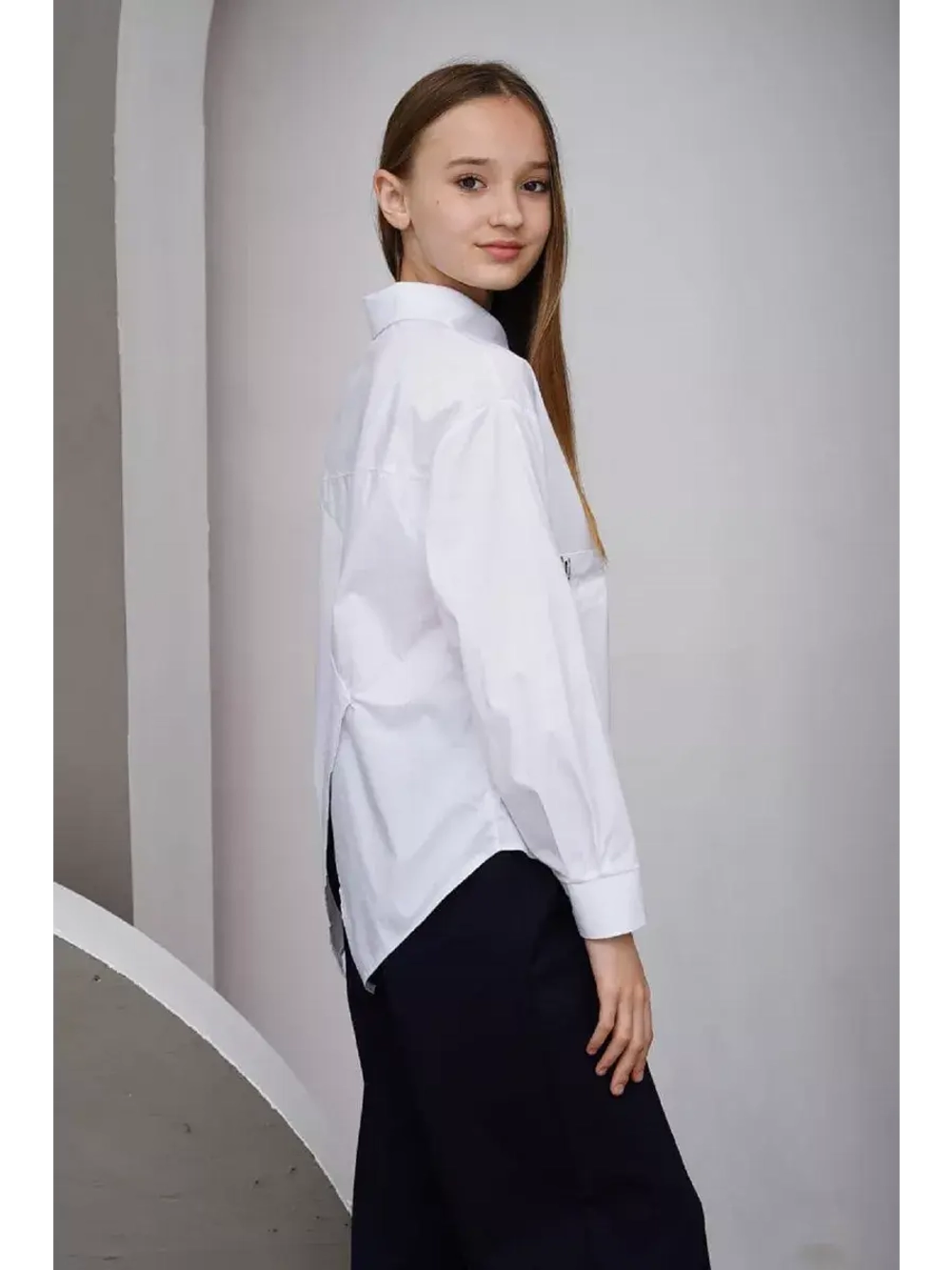 Блузка школьная для девочки оверсайз