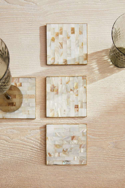 ZARA HOME ПОДСТАВКИ ИЗ ПЕРЛАМУТРА (УПАКОВКА ПО 4 ШТУКИ, ЗОЛОТИСТЫЙ