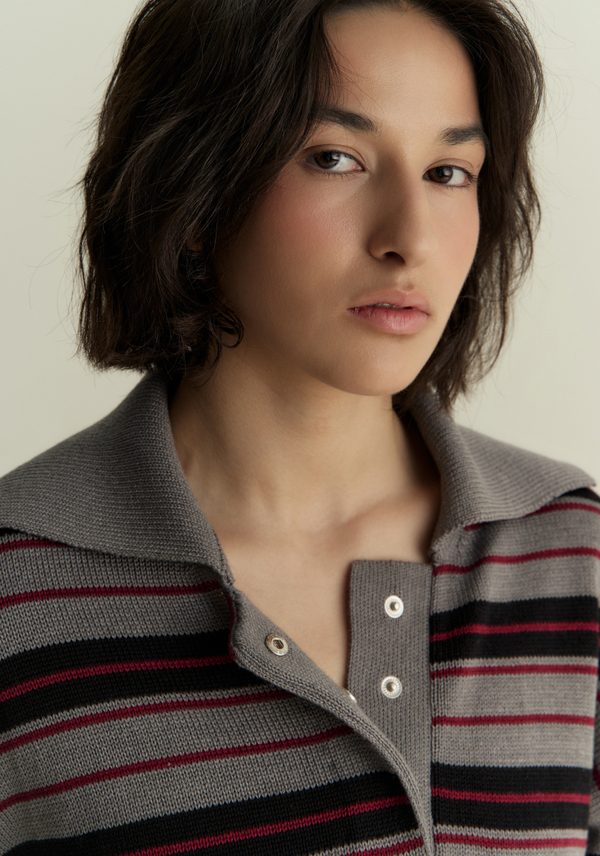 Поло укороченное в полоску 1’1’26