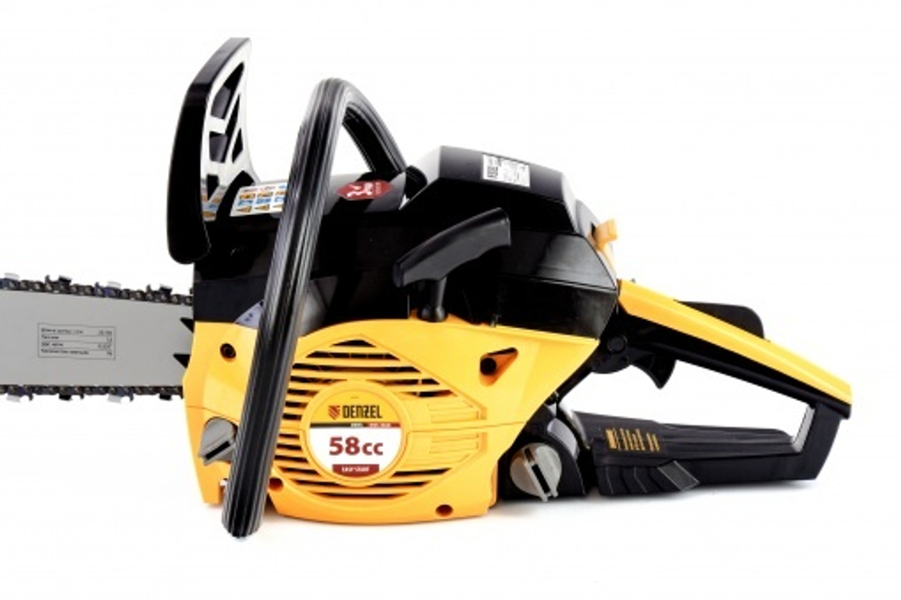 Пила цепная бензиновая DS-5820, шина 50 см, 58 см3, 3.6 л.с, шаг 0,325, паз 1,5 мм, 76 звеньев Denzel
