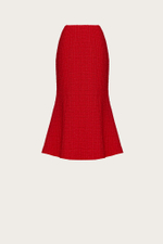 ЮБКА-ГОДЕ ИЗ КРАСНОГО ХЛОПКОВОГО ТВИДА