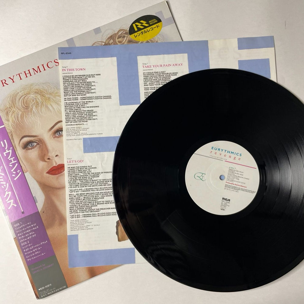 Винтажная виниловая пластинка LP Eurythmics Revenge (Japan 1986) (Obi)