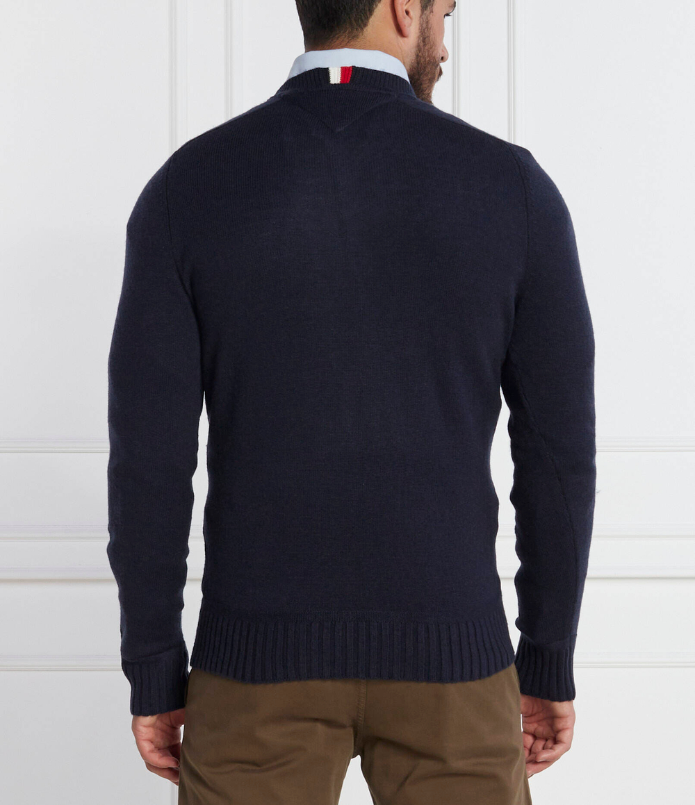 Хлопковый свитер multi htr merino crew neck Tommy Hilfiger - темно-синий(MW0MW33100)