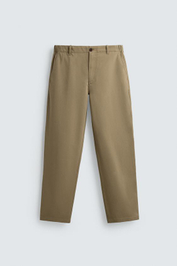 ZARA БРЮКИ ЧИНОС STRAIGHT FIT, ПЕСОЧНЫЙ
