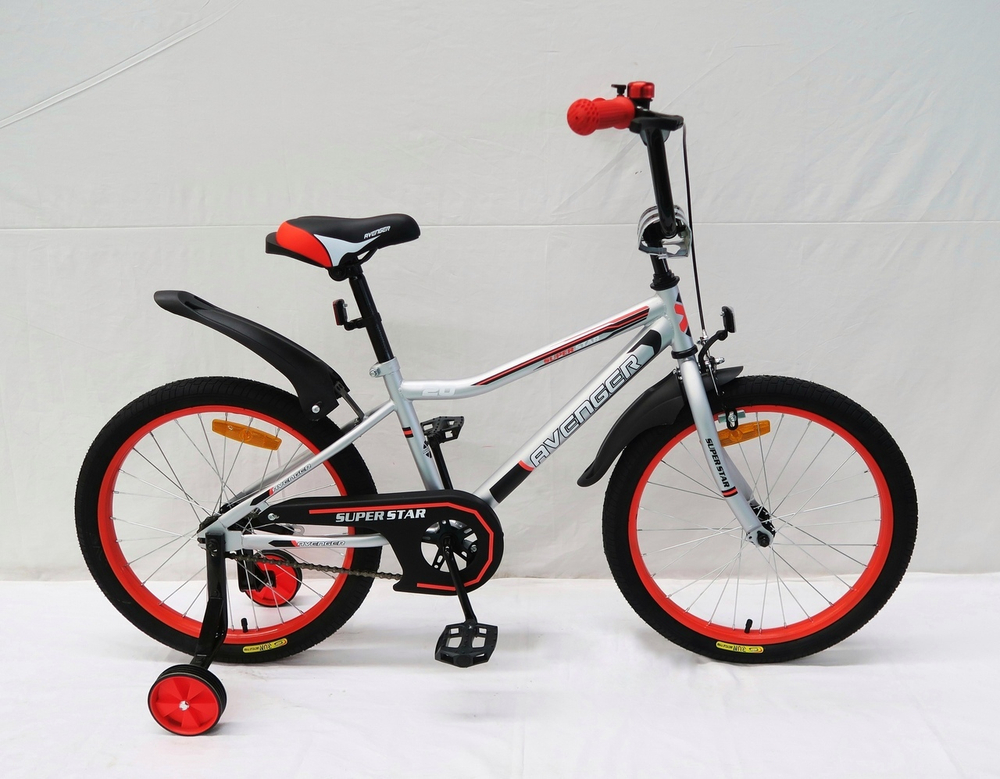 Велосипед 20" AVENGER SUPER STAR, серый/красный