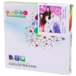 Алмазная мозаика на подрамнике с полным заполнением «МИР ЯРКИХ КРАСОК», котик Айки, 20*20см