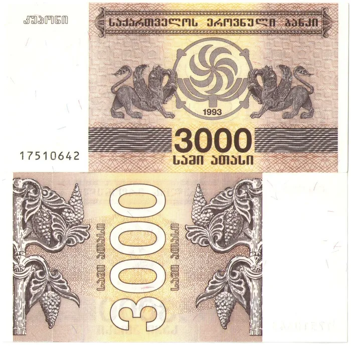 3 000 купонов (лари) 1993 Грузия