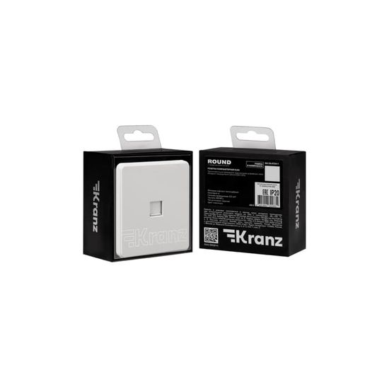 Розетка ROUND компьютерная RJ45 кат6 с/у перламутр KRANZ