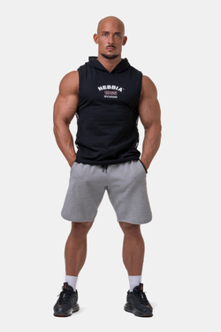 Мужская майка c капюшоном Nebbia Legend-approved hoodie tank top 191 BK