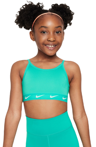 Топ для девочки теннисный Nike Dri-Fit One Sports Bra - clear jade/white