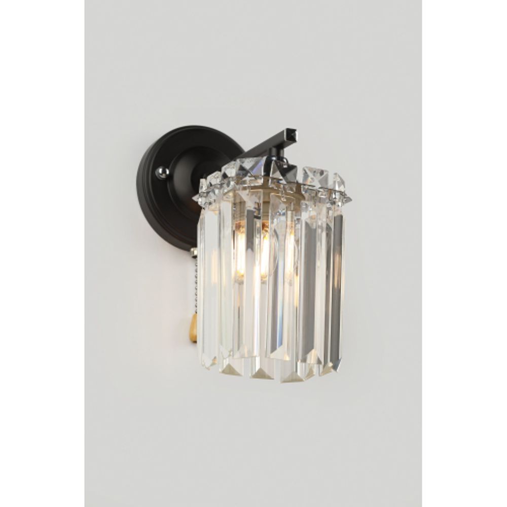 Бра светильник Rivoli June 1062-401 настенный 1хЕ27 60 Вт хрусталь с выключателем | Хрусталь