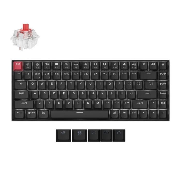 Беспроводная механическая ультратонкая клавиатура QMK Keychron K2 версия 3, 84 клавиши, White Led подсветка, Red Switch (K2X-A1Z-RU)