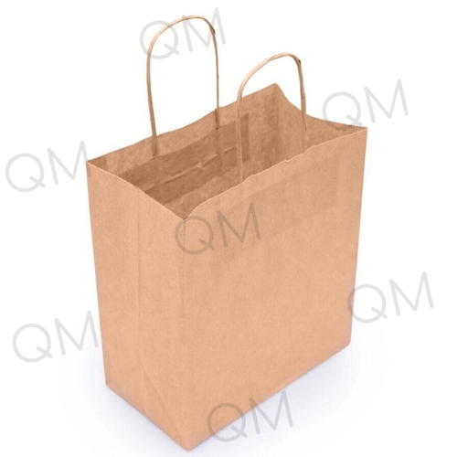 Крафт пакет с кручеными ручками и прямоугольным дном 220*120*250 мм 70 г/м2 бурый, 250шт