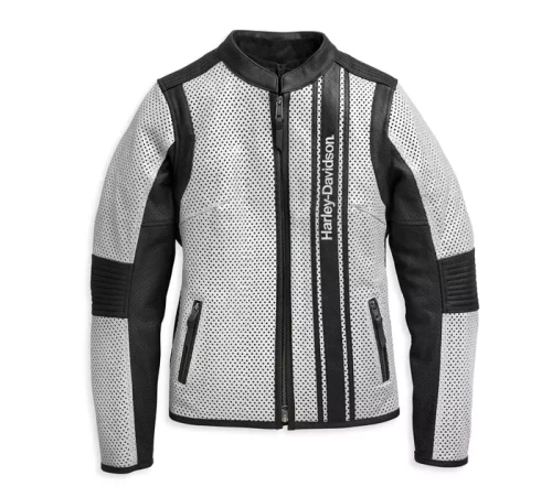 Женская кожаная куртка с перфорацией Hideaway